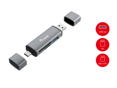 Equip m&uacute;ltiple lector de tarjetas SD / USB / USB-C / OTG