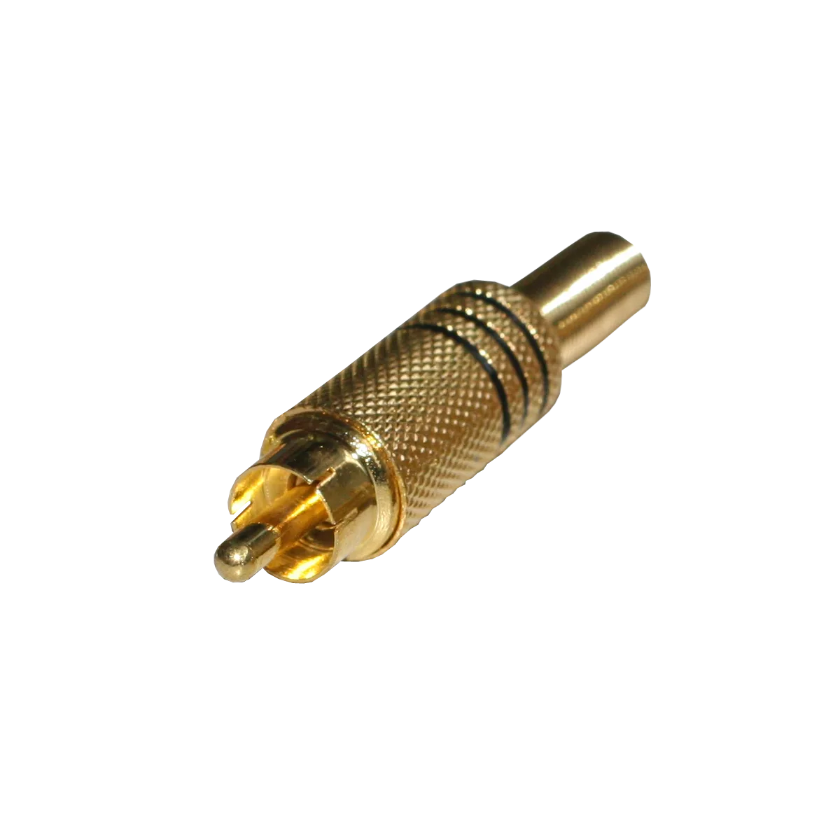 RCA Conector Macho Metálico Dorado