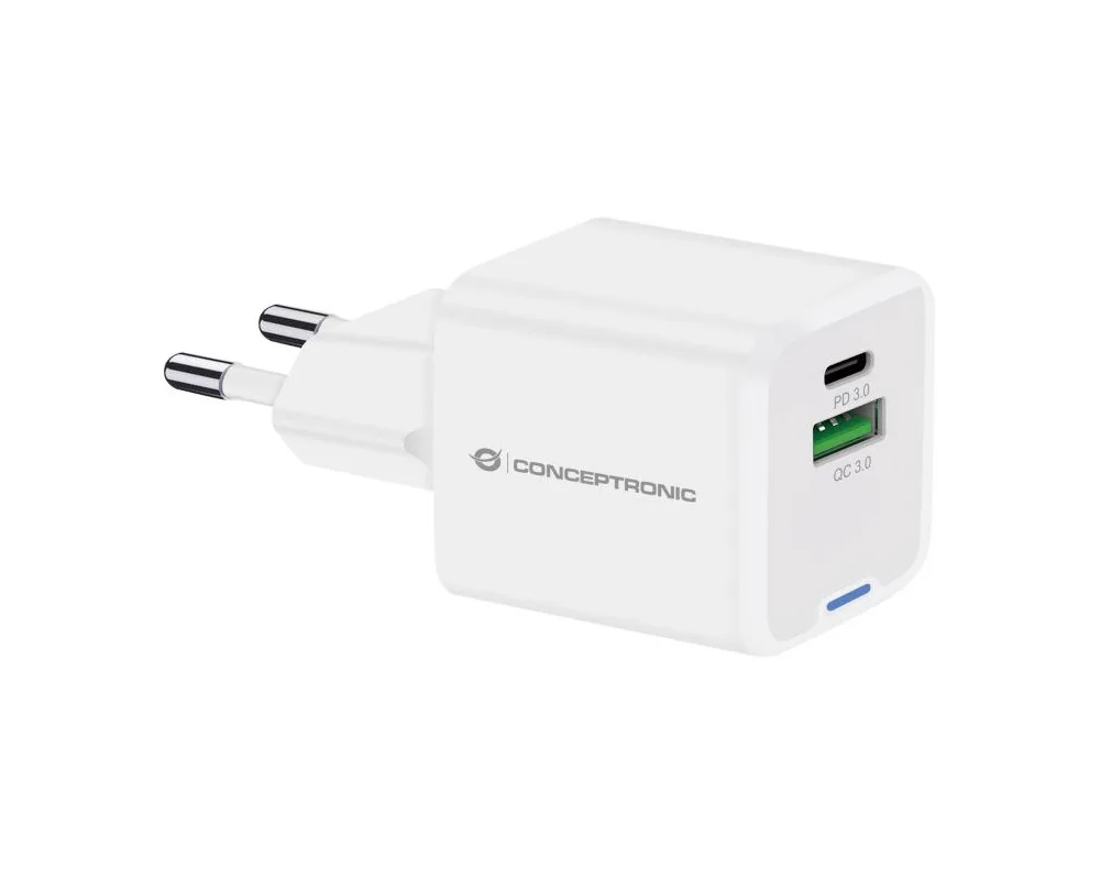 Cargador Conceptronic USB-C y USB-A 20W