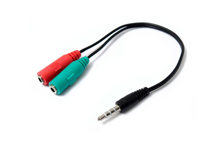 Factory Power Digital  Cable audio Jack 3.5 M/3ST a 2 H 3.5 Audio/Micro  0.8M