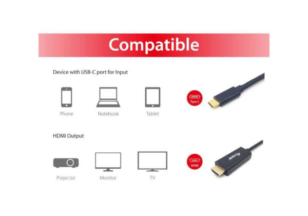 Cable USB-C a HDMI 4K 30Hz 3m - Imagen 2