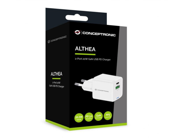 Cargador Conceptronic USB-C y USB-A 20W