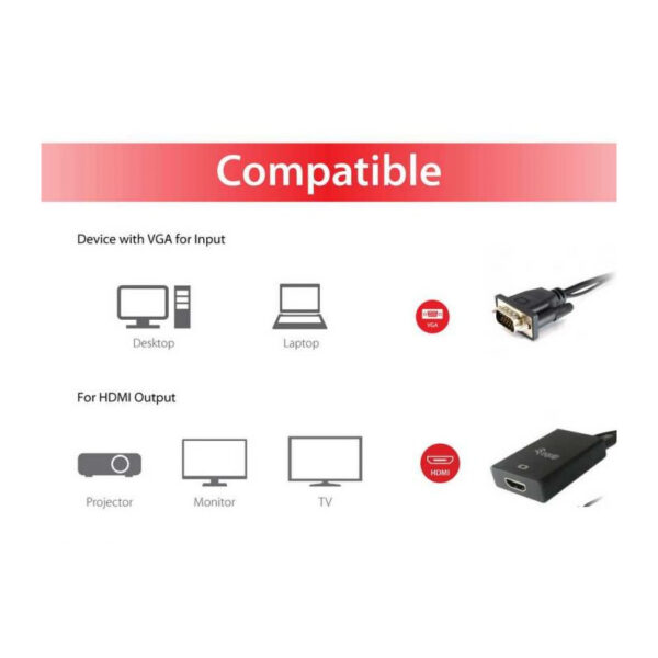 Adaptador Equip VGA M a HDMI H - Imagen 2